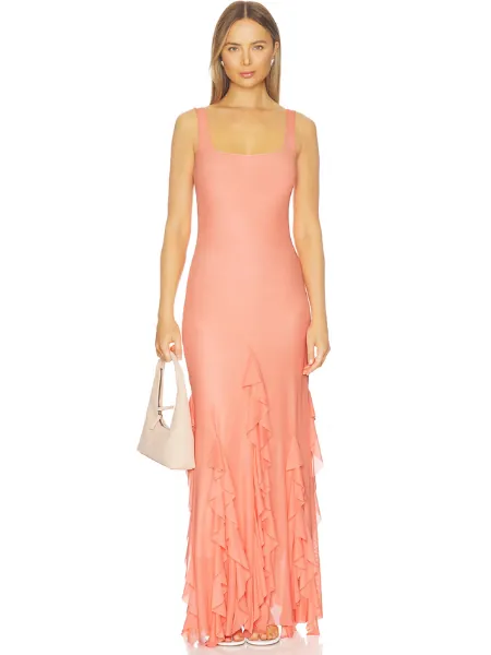 Radiant Peach Long Dress
